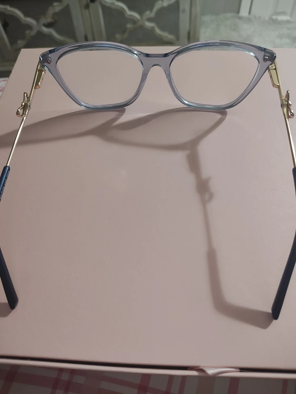 Women's Clear Blue Cat-Eye Fashion Glasses